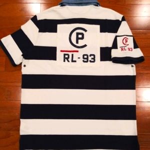 Polo Ralph Lauren CP-93 Regatta Rugby Polo Shirt. Sz. S. Blue/White. $225